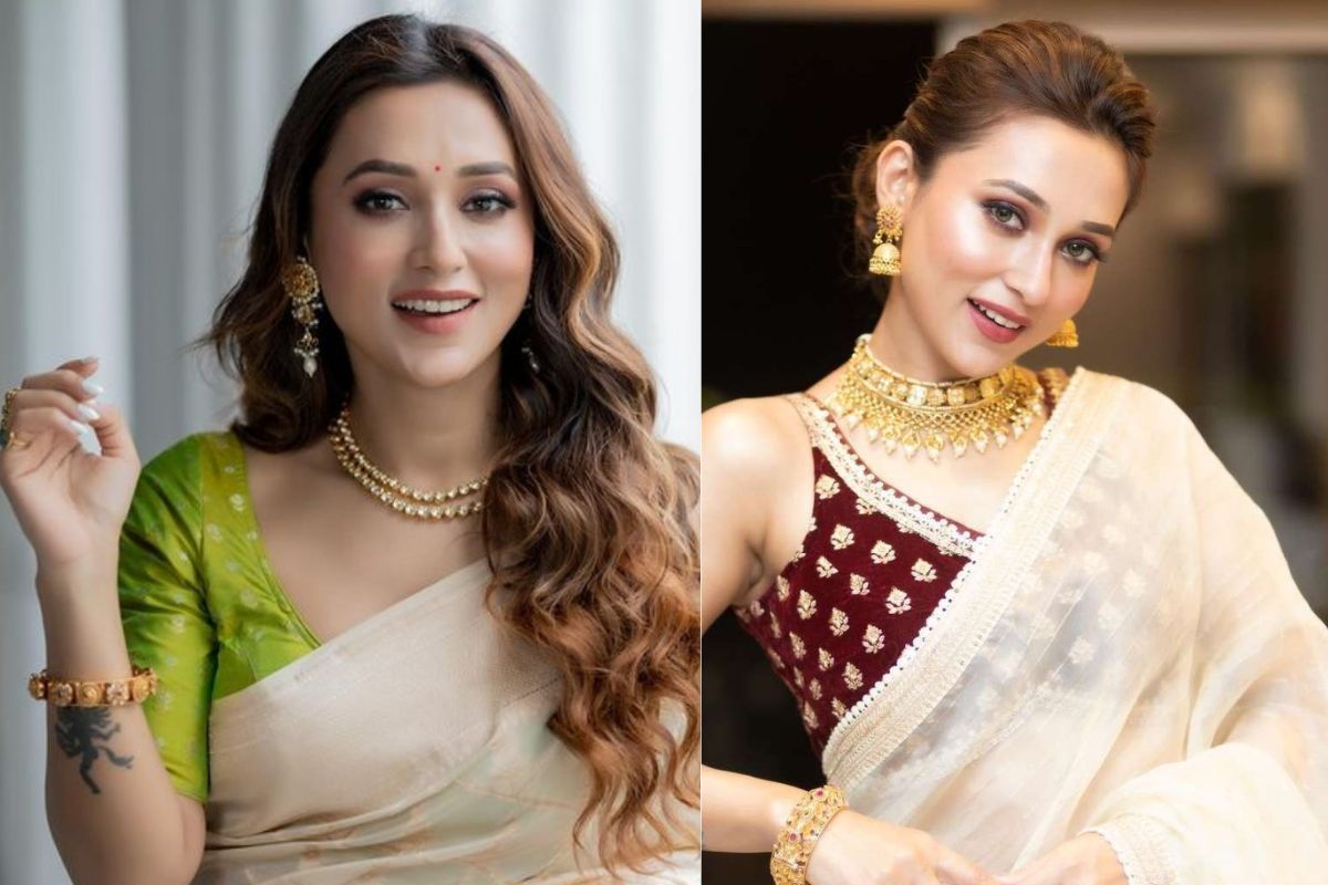 সপ্তমীর সাজের জন্য টলিউড অভিনেত্রী মিমি চক্রবর্তীর ফ্যাশন স্টাইলিং আপনাকে সাহায্য করতে পারে। জমকালো গয়না ও মেকআপের সঙ্গে হালকা রঙের শাড়ি বেছে নিলেই তৈরি হবে একদম পারফেক্ট লুক। ত্বকের সঙ্গে মানানসই কোনও সফট শেডের শাড়ি বেছে নিতে পারেন। তার সঙ্গে পরুন কনট্রাস্ট রঙের ব্লাউজ, যা আপনার সাজে আনবে আলাদা মাত্রা। গলায় নেকলেস, হাতে বালা আর কানে ঝুমকা সাজকে করে তুলবে আরও আকর্ষণীয়। মেকআপে জোর দিন চোখে ও ঠোঁটে। আর হেয়ারস্টাইলে চাই পরিচ্ছন্নতা— খোঁপা হোক বা খোলা চুল, সঠিক স্টাইলেই ধরা দেবে উৎসবের উজ্জ্বলতা।